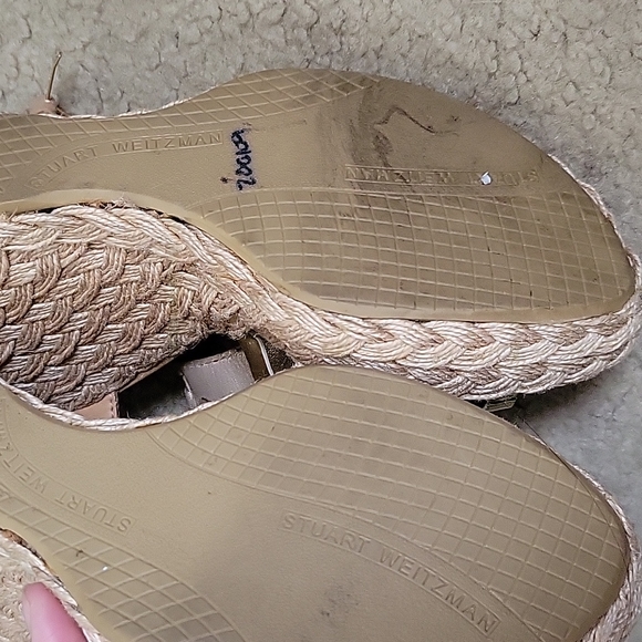 Stuart Weitzman Leather Wedge Sandals - Picture 5 of 6